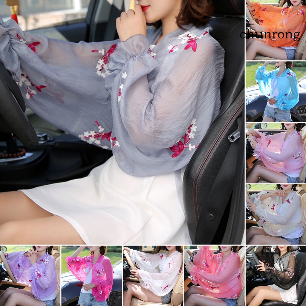 Áo Choàng Thêu Hoa Chống Nắng Thời Trang Đi Biển Cho Nữ