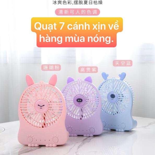 Quạt sạc mini con gấu