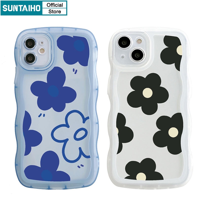 Suntaiho Ốp lưng Ốp điện thoại mềm trong suốt hình hoa thích hợp cho iPhone 11 iPhone 11 Pro 13 12 Pro Max X XS Max XR 7