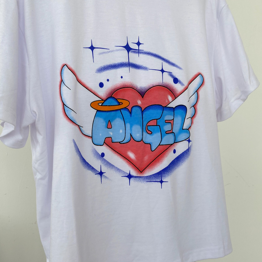 Áo phông nữ cộc tay freesize hoạ tiết Angel Mia Ritta A2090 Ảnh thật