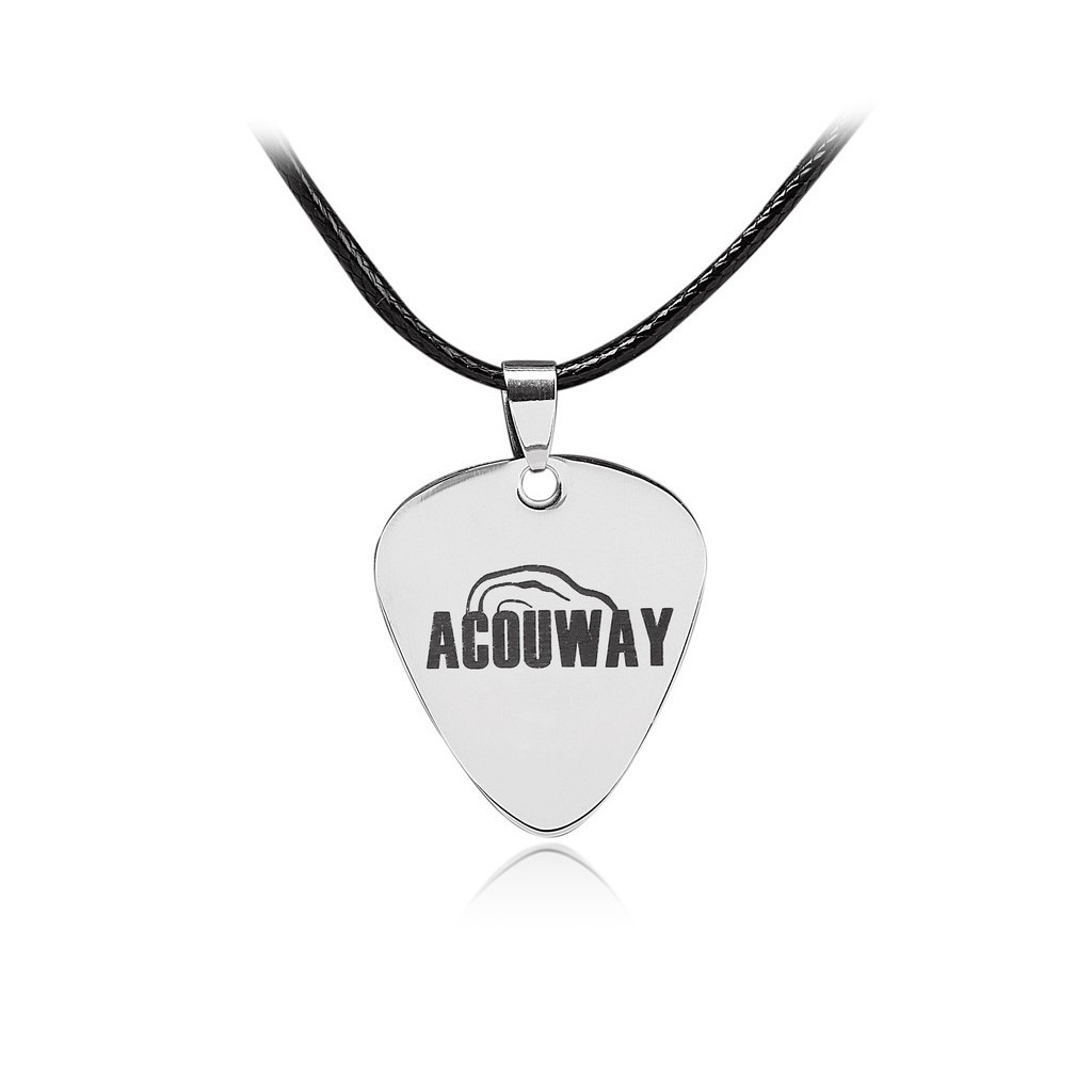 Libra Guitar Pick Necklace pendant Stainless Steel with PU leathe chain /zodiac birthday gift