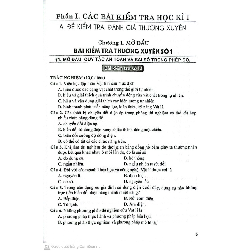 Sách - Đề Kiểm Tra Đánh Giá Vật Lí Lớp 10