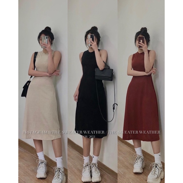 [Mã FAMARAL1 giảm 10K đơn 50K] (Ảnh thật) Váy ba lỗ thun trơn xoè A basic the.sweaterweather TSW | BigBuy360 - bigbuy360.vn