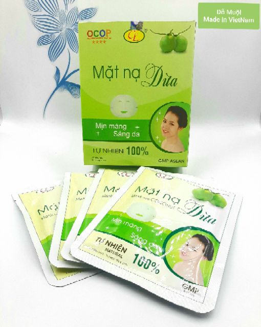 Mặt nạ dừa nguyên chất Cửu Long hộp 7 miếng | Thế Giới Skin Care