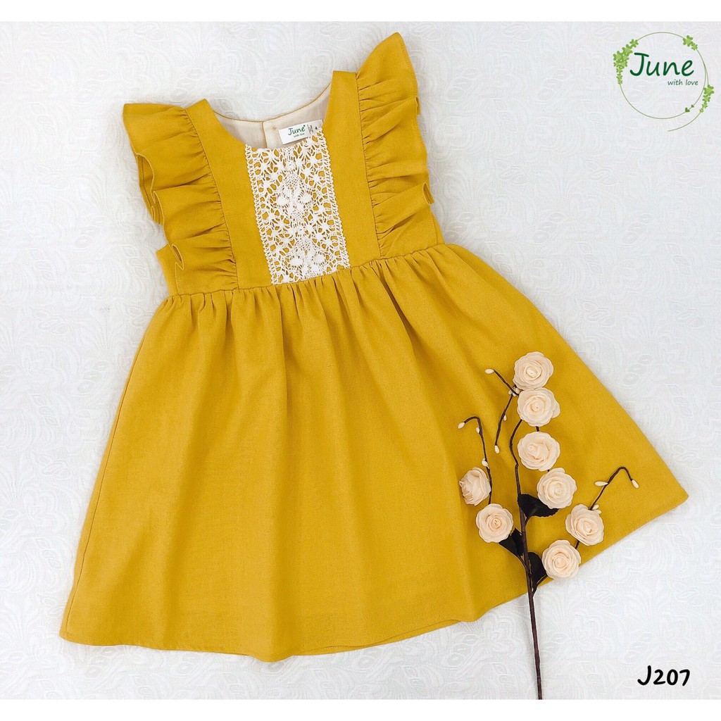 Váy linen vàng bé gái 2Y-6Y