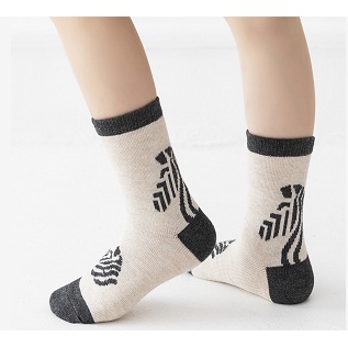 Set 5 Đôi Vớ Cotton Kẻ Sọc / Ngựa Vằn Hoạt Hình Thoáng Khí Cho Bé 1-12 Tuổi