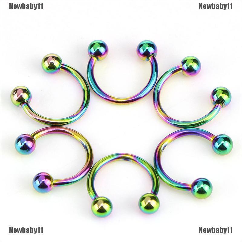 Set 10 Khuyên Mũi / Môi / Tai / Mũi Bằng Thép Không Gỉ