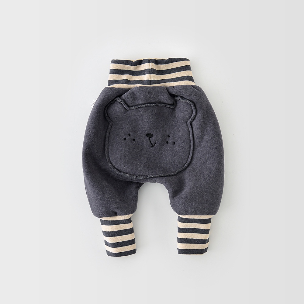 Quần Legging Hai Lớp In Họa Tiết Gấu Hoạt Hình Giữ Ấm Mùa Đông Cho Bé Sơ Sinh