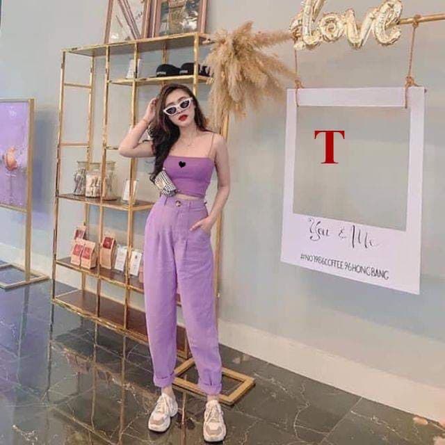 Áo 2 dây tim giữa ngực Chất bozip TTK649