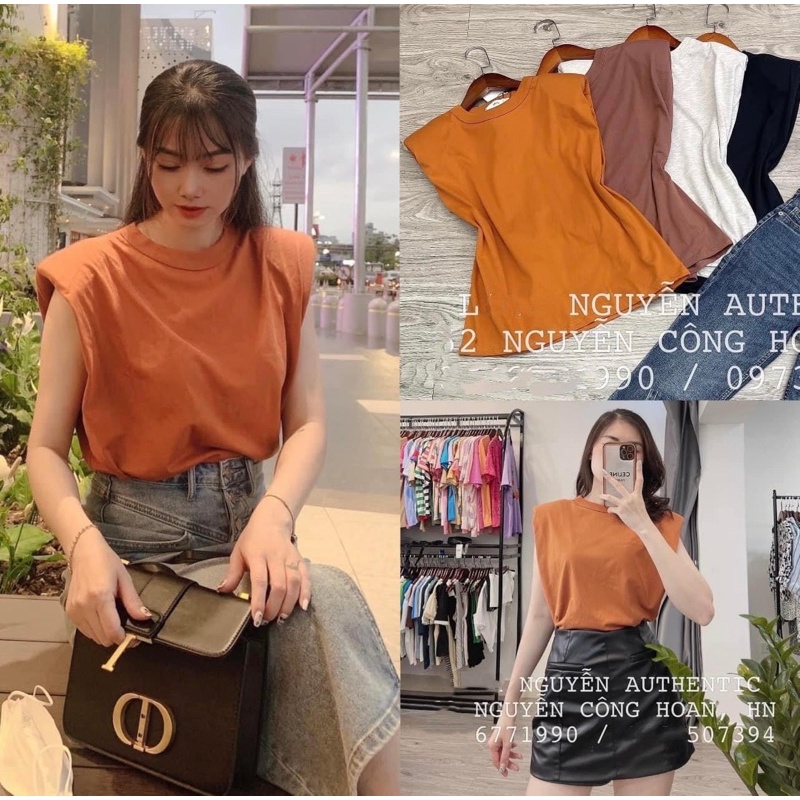 Áo thun độn vai Mango | Hàng hiệu vợt sale