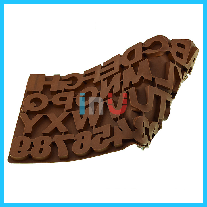 HCM - Khuôn silicon Chữ cái và Chữ số 36 ô đổ socola, rau câu pudding