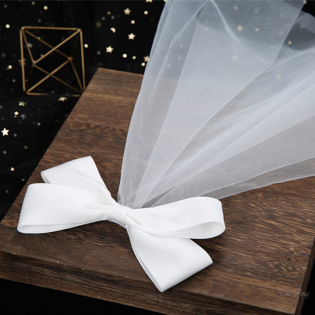 GETNOIVAS Kẹp tóc đính nơ phối mạng che mặt phụ kiện cho cô dâu tinh tế thanh lịch