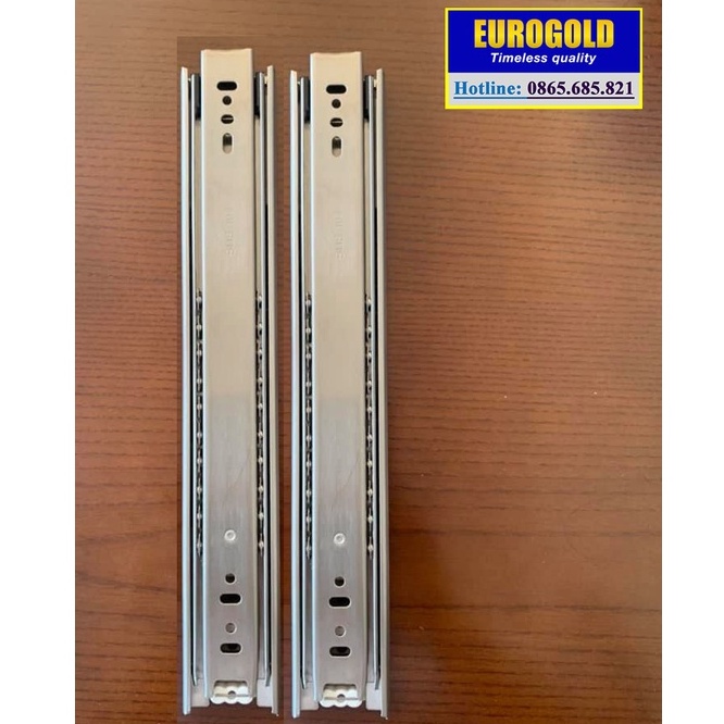 Thanh ray bi trượt hốc tủ không giảm chấn, Thanh trượt bi 3 tầng bản 25cm - 50cm, Ray trượt ngăn kéo