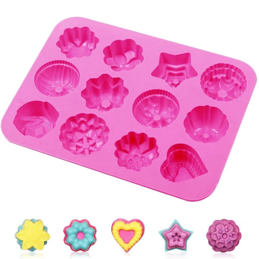 Khuôn Silicone Làm Nến / Sáp Ong Hình Bông Hoa