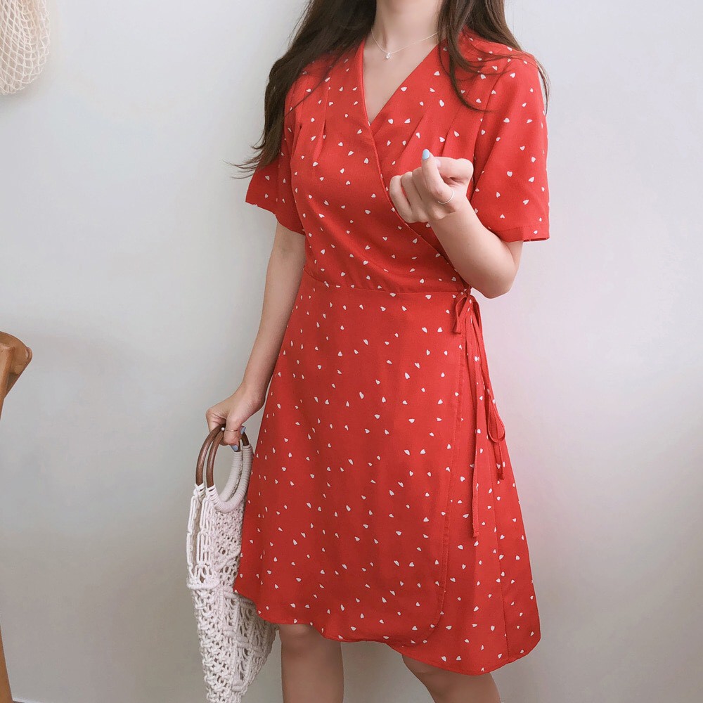 Đầm xòe ulzzang họa tiết chấm bi tay ngắn Hàn Quốc V09 - Peyy Clothing | BigBuy360 - bigbuy360.vn