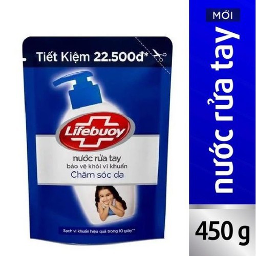 COMBO 2 túi Nước rửa tay Lifebuoy Chăm sóc da (Xanh) 450gX2