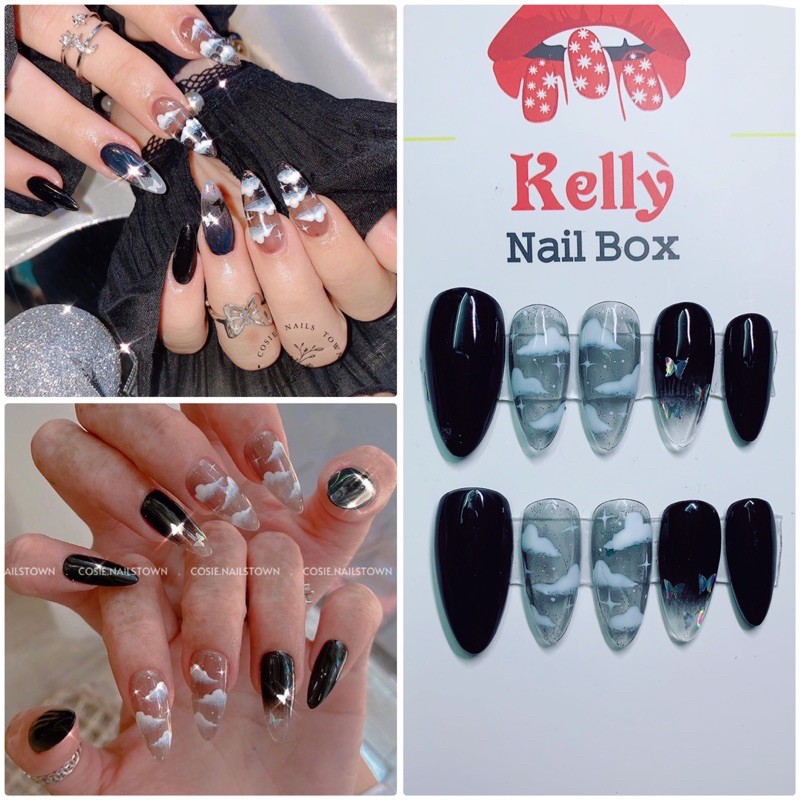 Nail Box Móng úp thiết kế đen huyền bí