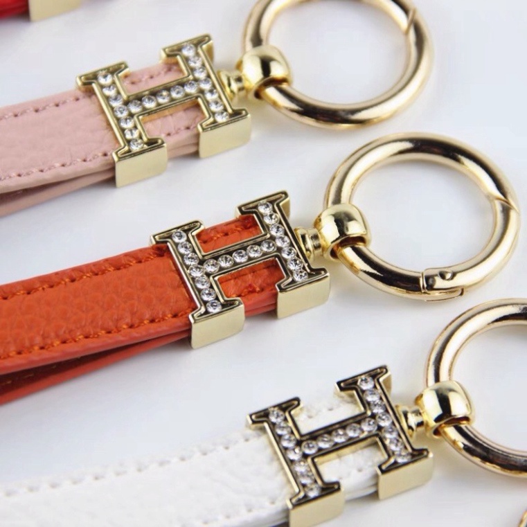 Móc khoá da chữ H móc chìa khóa cao cấp nhiều màu cho xe hơi xe máy Sasa shop