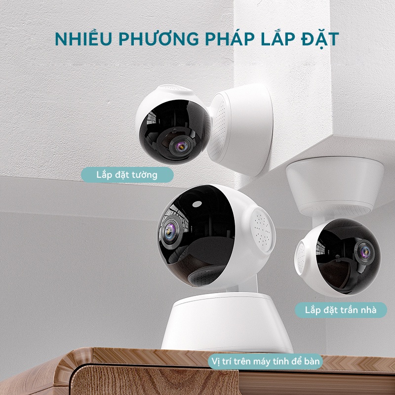Camera an ninh thông minh V380 Q6 Pro 2MP CCTV nối wifi có tầm nhìn ban đêm chuyên dụng