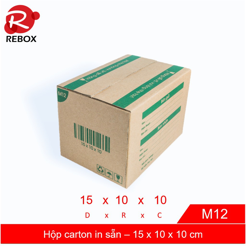 Hộp 15x10x10 cm - 20 hộp carton đóng hàng in sẵn tiết kiệm