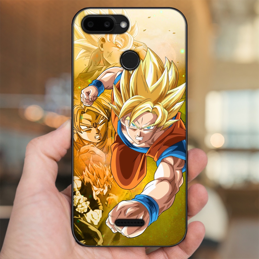 Ốp lưng Xiaomi Redmi 6 viền đen in hình Goku Dragon Ball