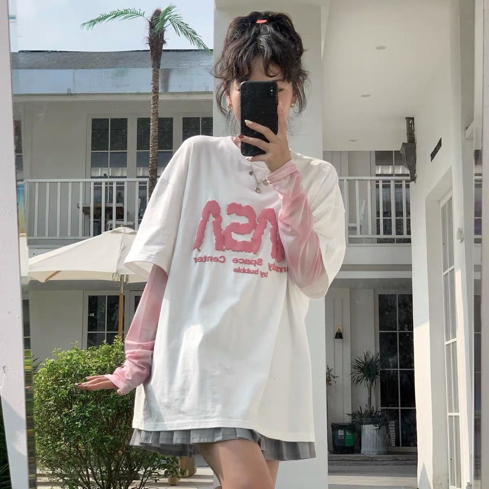 Áo Thun Tay Ngắn Dáng Rộng In Chữ Phong Cách Hàn Quốc Thời Trang Mùa Hè Mới Cho Nữ