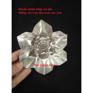 BỘ 10 KHUÔN NHÔM ĐỔ RAU CÂU, LÀM BÁNH BÒ BÁNH DA LỢN HÌNH SEN ĐẠI 10.5 CM