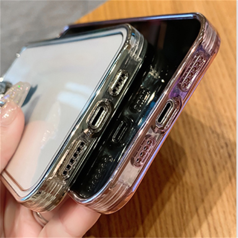 Ốp Điện Thoại Silicon Mềm Trong Suốt Đính Đá Lấp Lánh Sang Trọng Cho iPhone 11 12 13 Pro Max XS X XR 7 8 Plus SE3 2020