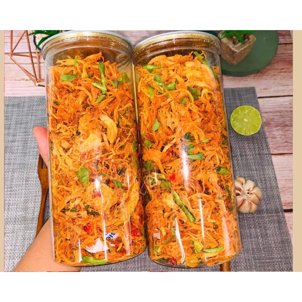 Đồ ăn vặt khô gà bơ tỏi xé cay 300g Yummy Ăn vặt Đà Nẵng | BigBuy360 - bigbuy360.vn