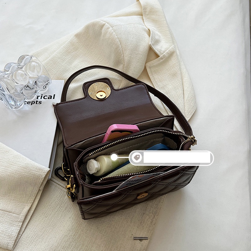 Ielgy Túi Đeo Chéo Nhỏ Hình Vuông Họa Tiết Kim Cương Đa Năng Cho Nữ