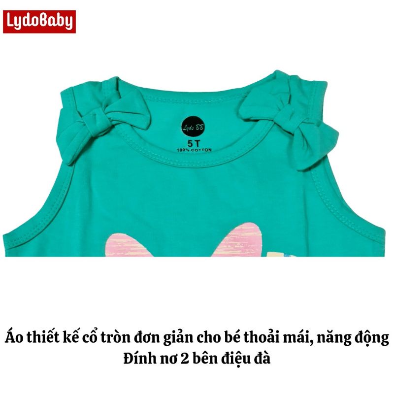 Bộ đồ quần áo trẻ em cotton mùa hè LYDO BB cho bé gái hình in chuột Minnie đáng yêu từ 3 đến 10 tuổi