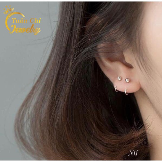 Bông Tai Bạc ⚡HOT TREND⚡ Khuyên Tai Bạc Cá Tính Kiểu Dáng Trẻ Trung, Phù Hợp Mọi Gương Mặt