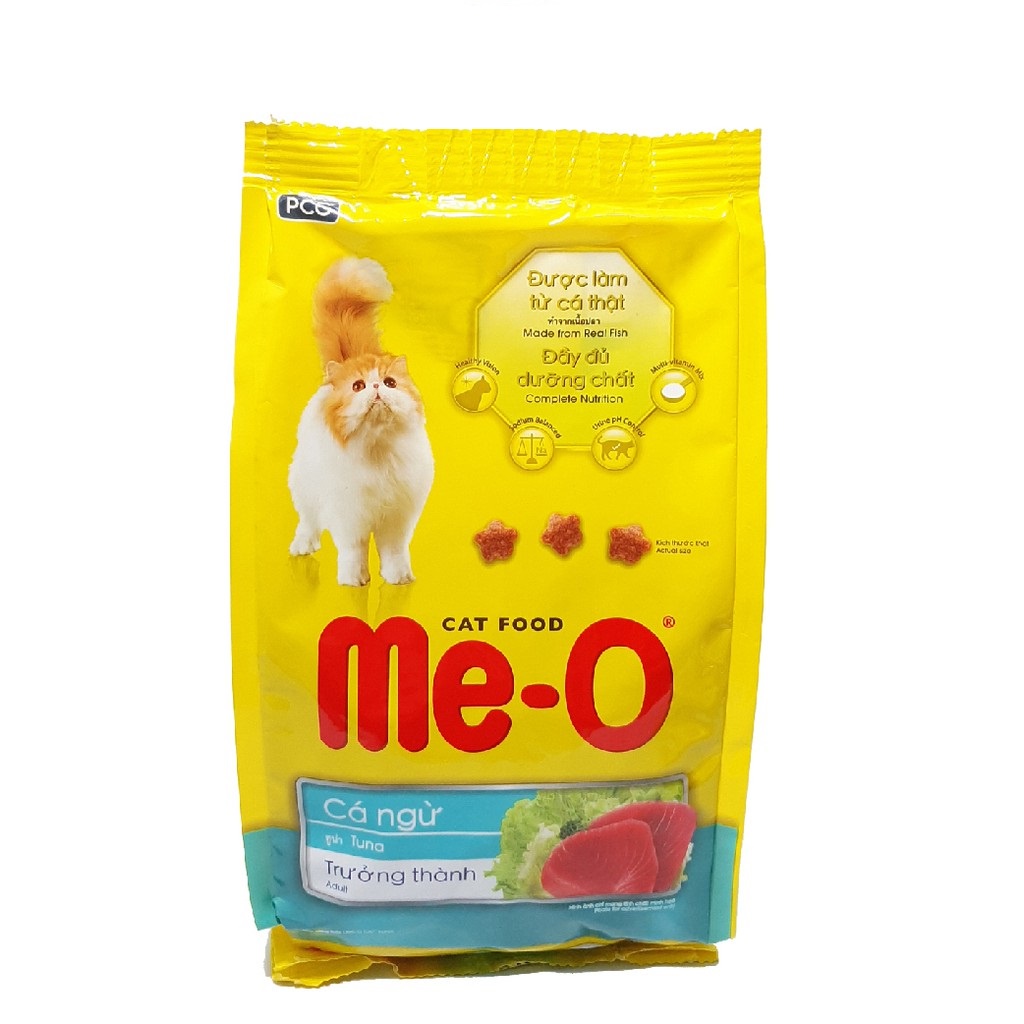 Thức Ăn Cho Mèo Trưởng Thành Hạt Me o 350g Dạng Gói Vị Cá Thu, Cá Ngừ, Hải Sản - VAHAVA