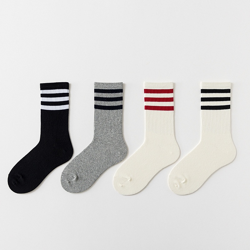 Đôi vớ cotton thoáng khí họa tiết kẻ sọc thời trang harajuku đường phố Hàn Quốc 2022 tùy chọn màu sắc