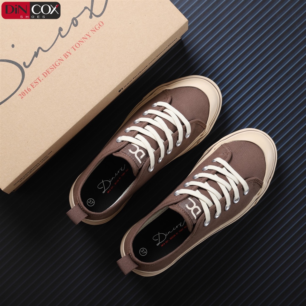 Giày Sneaker Vải Nữ DINCOX D31 Năng Động Nữ Tính Chocolate