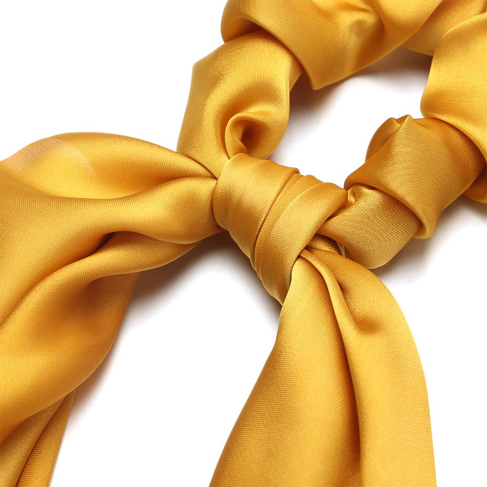 Dây Buộc Tóc Ruy Băng Dài Màu Trơn Đính Nơ Phong Cách Bohemian