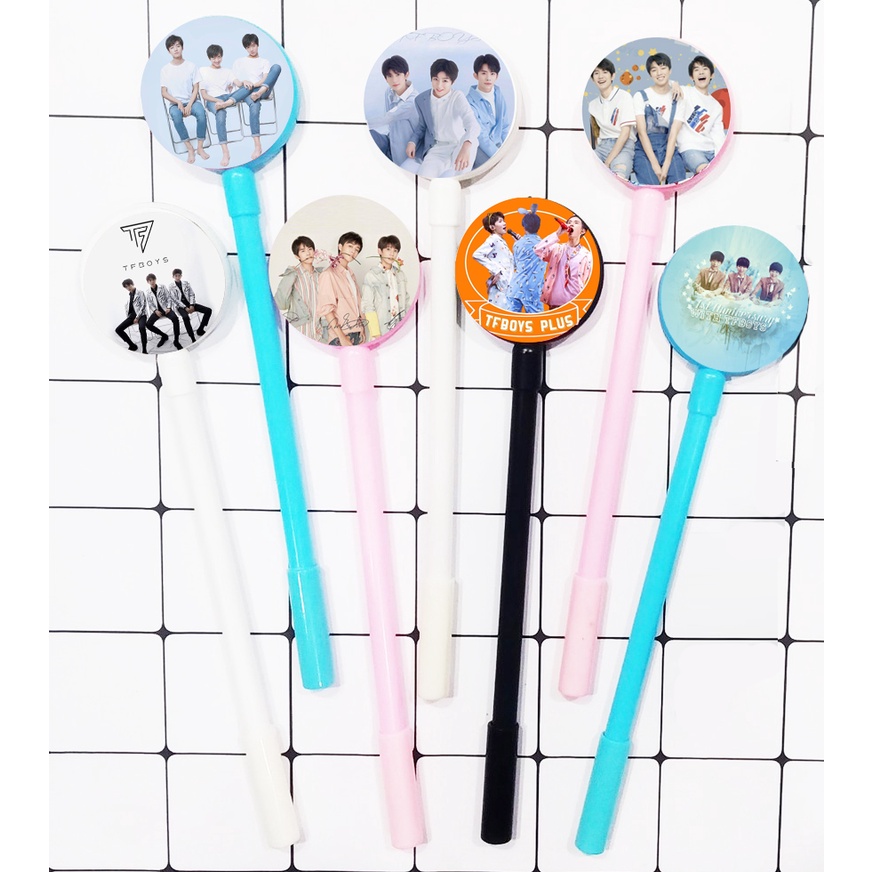 bút tròn tfboys BTI25 Bút lúc lắc kim cute dễ thương hoạt hình idol thần tượng