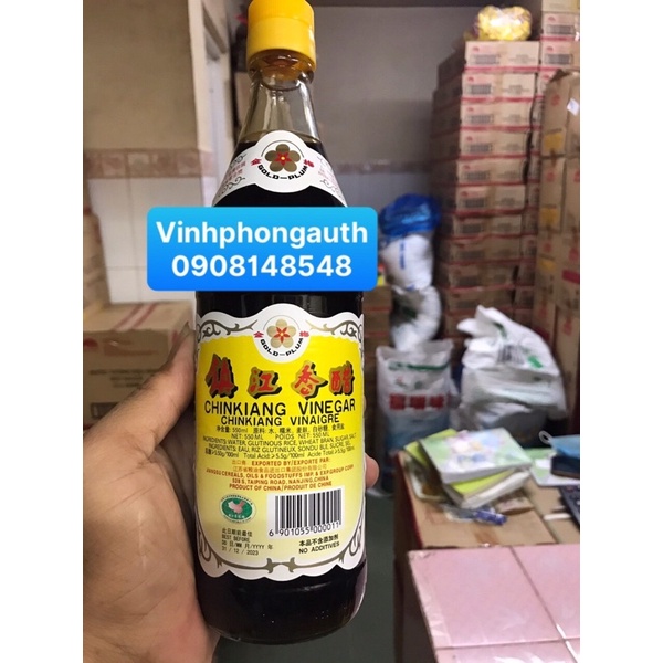 Giấm Đen Chinkiang Trấn Giang 550ml làm Giò Heo Giấm, Nước Chấm