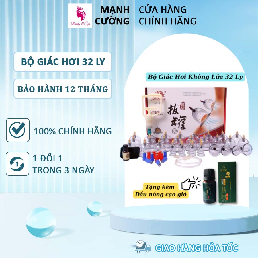 Bộ Giác Hơi Chân Không 32 Ly, Bộ Giác Hơi Không Lửa 32 Cốc Giác