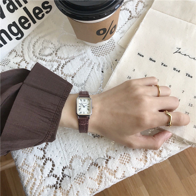 Đồng Hồ Winner Mặt Vuông Nhỏ Chống Thấm Nước Phong Cách Retro Cao Cấp Cho Nữ
