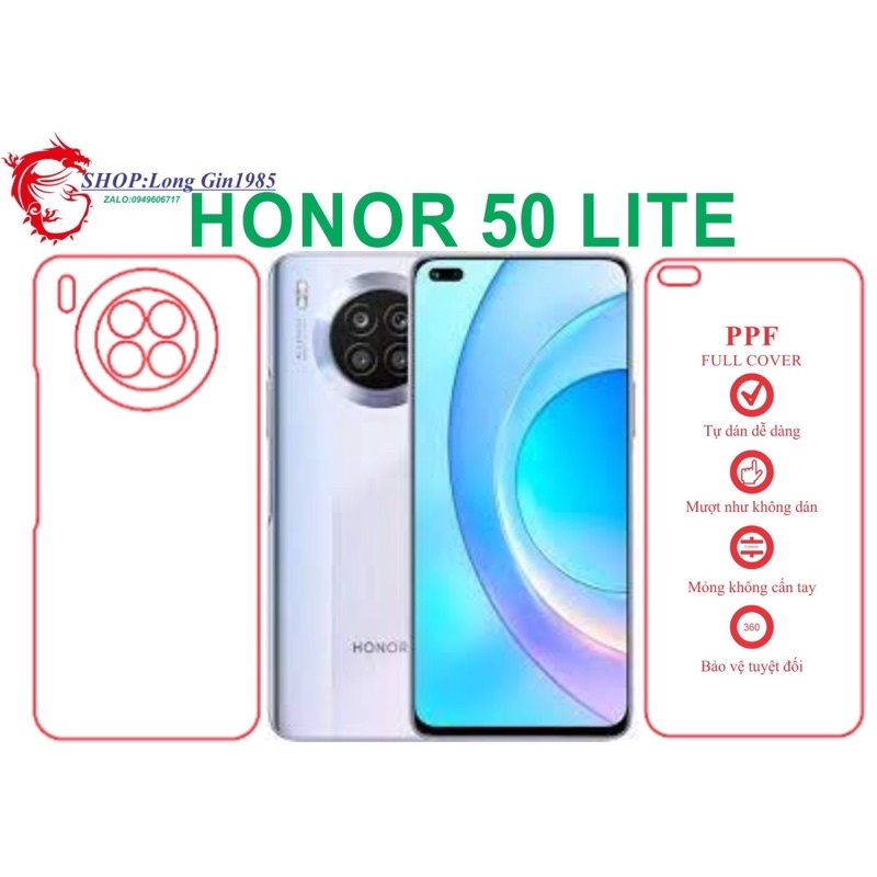 Honor 50 Lite  miếng dán trong Ppf mặt trước mặt sau chống va đập chống trầy xước