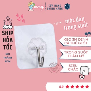 Combo 5 Móc Dán Tường Siêu Dính Trong Suốt Chịu Lực Tốt Treo Tường Chắc Chắn 6x6 cm