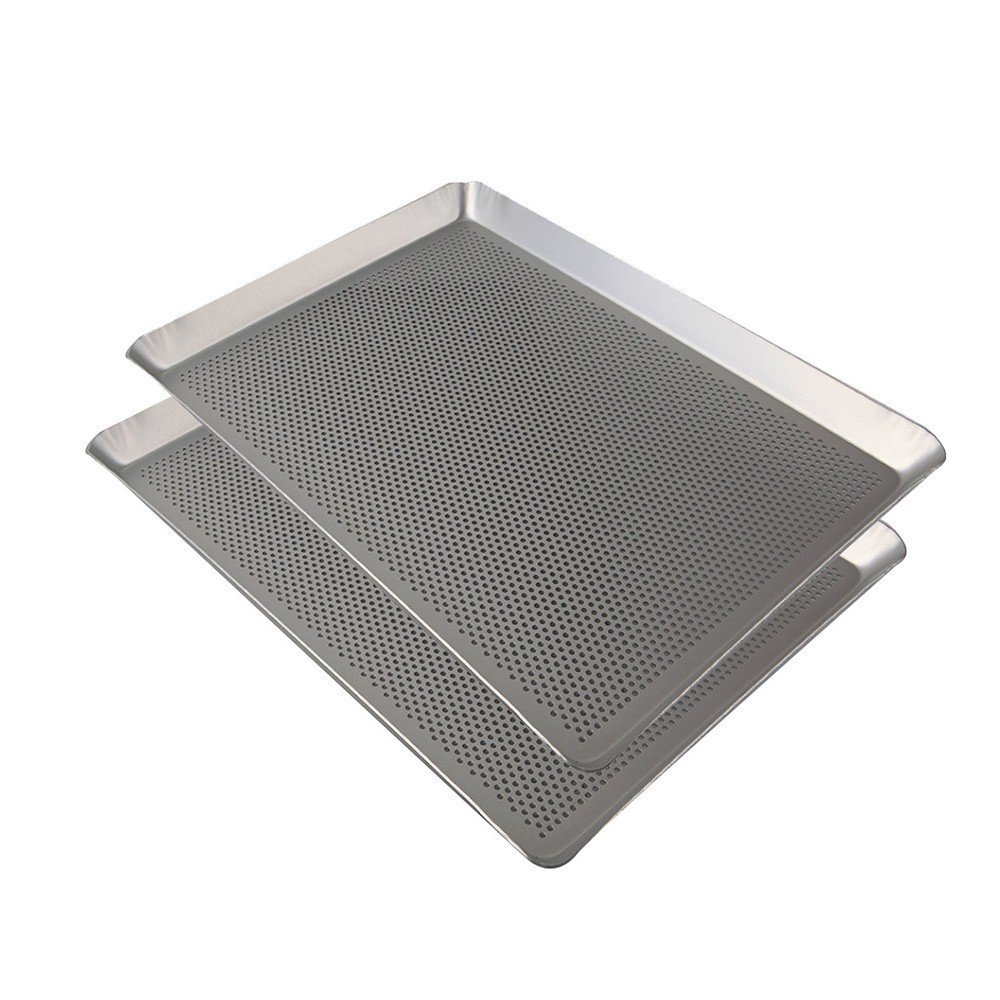 Khay Nướng Bánh Hình Chữ Nhật Đục Lỗ Bằng Nhôm Tự Nhiên 7367.40 40 X 30Cm