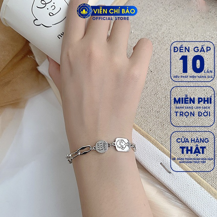 Lắc tay bạc nữ họa tiết Made for you chất liệu bạc Thái S925 trẻ trung cá tính thương hiệu Viễn Chí Bảo L000045