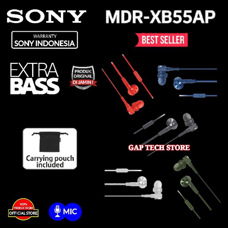 Tai Nghe Nhét Tai Sony Mdr Xb55Ap Có Mic Chính Hãng