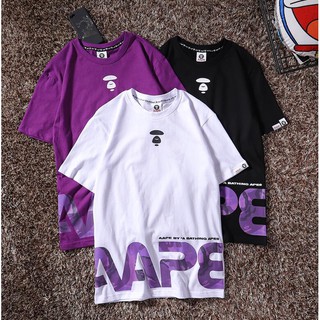 Áo Thun Cotton Tay Ngắn In Chữ Aape Thời Trang Nam Nữ Trẻ Trung