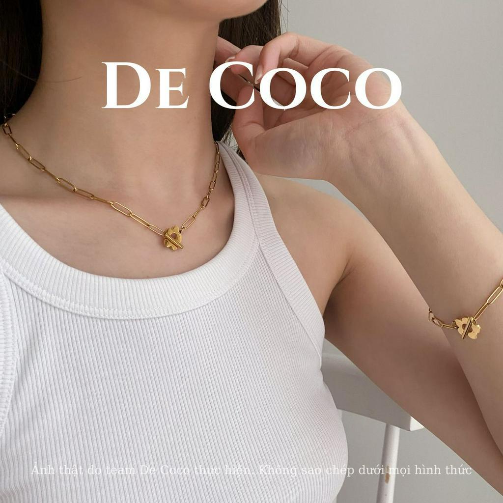 Bộ phụ kiện vòng cổ, vòng tay De Coco Lensy xích hoa