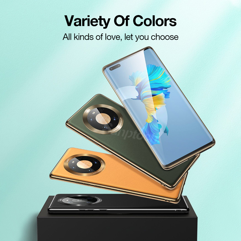 Ốp Điện Thoại Mặt Kính Viền Kim Loại Chống Sốc Sang Trọng Cho Huawei Mate 40 / 40 Pro 5G Mate 40 Pro