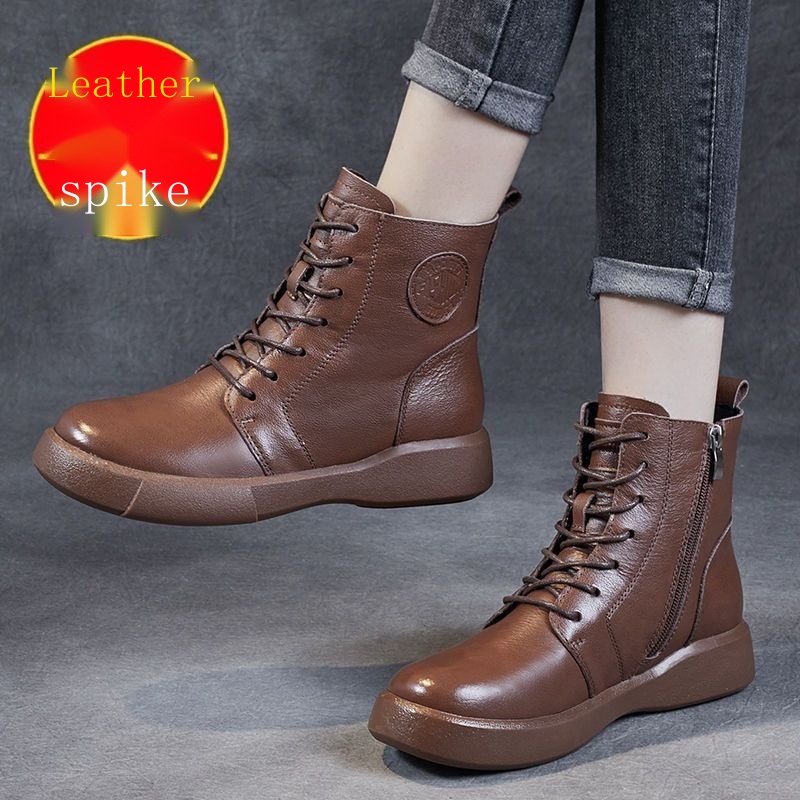 Giày Bốt Martin Mũi Tròn Đế Dày Mềm Mại Thoải Mái Thời Trang Mùa Thu 2022 Cho Bạn Gái