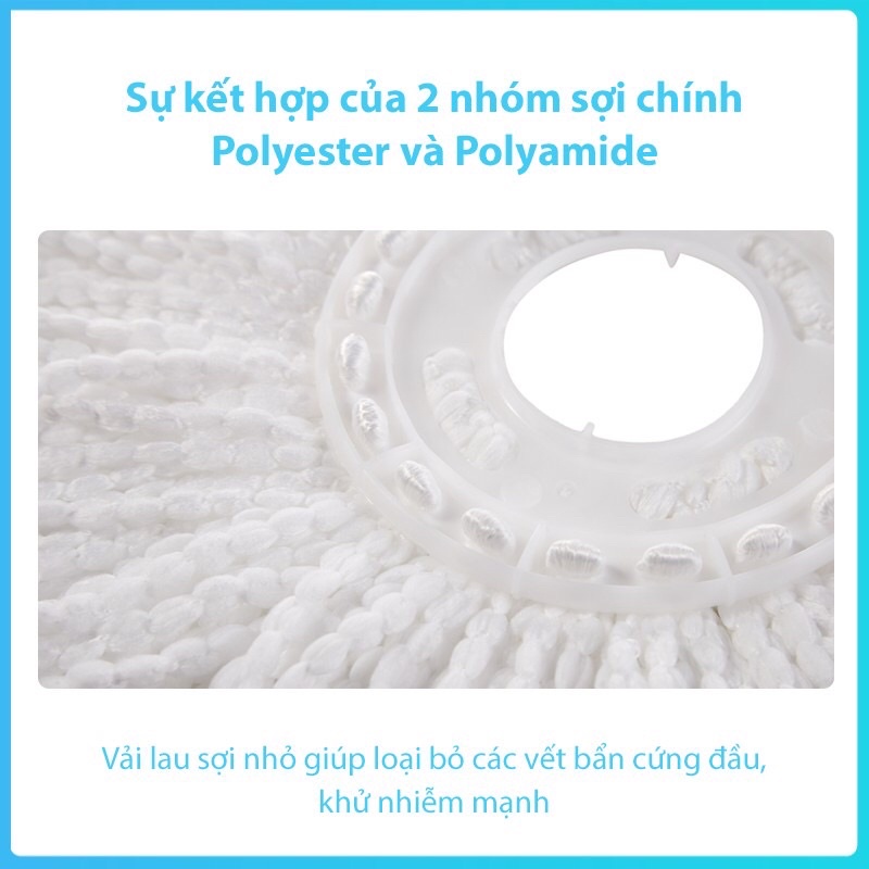 Bông lau MyJae Sợi Mircofiber thay thế cho Cây lau nhà xoay 360 độ